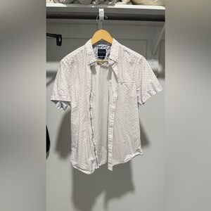 Denim and flower button down M